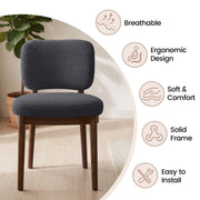 Hawsaiy Wooden Dining Chairs Set of 2/4/6, Boucle Upholstered Dining Room Chairs with Solid Wood Legs, Mid Century Modern Kitchen Chairs, Farmhouse Side Chairs with Back for Dining Room