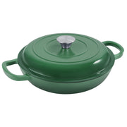 Hawsaiy 3 Quart Enameled Shallow Cast Iron Dutch Oven with Lid, Dual Handles Dutch Pots for Cooking, Stewing, Heavy-Duty & Nonstick, Oven Safe up to 500° F, Works on All Stovetops