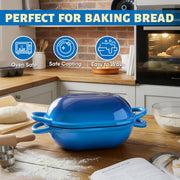 Hawsaiy 2 QT Oval Dutch Oven for Bread Baking, Enameled Cast Iron Bread Pot with Lid & Heat-Resistant Oven Mitts