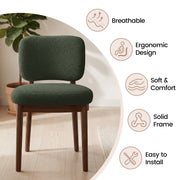 Hawsaiy Wooden Dining Chairs Set of 2/4/6, Boucle Upholstered Dining Room Chairs with Solid Wood Legs, Mid Century Modern Kitchen Chairs, Farmhouse Side Chairs with Back for Dining Room