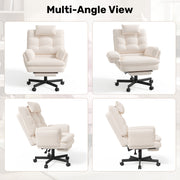 Hawsaiy Big and Tall Office Chair with Footrest, Ergonomic Executive Desk Chair with Flip-Up Arms, Reclining High Back Computer Chair with Headrest & Side Pockets