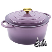 Hawsaiy 6QT Enameled Cast Iron Dutch Oven, Non-Stick, Dual Handles, with Lid for Baking & Cooking