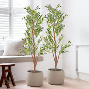 Nalupatio Artificial Olive Tree with Natural Wood Trunk, Realistic Leaves & Fruits for Modern Home Office Living Room Decor