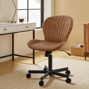 Hawsaiy Shell-Shaped Swivel Office Chair, 360° Rotating Vanity Desk Chair with Rocking Function for Home Office, Bedroom, Makeup Vanity