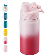 Hawsaiy 12oz Insulated Kids Water Bottle with Double Drinking Lids, Stainless Steel Water Bottle for School & Outdoor