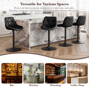 Hawsaiy Bar Stools Set of 2/4, Adjustable Swivel Counter Height Bar Stools with Back, Upholstered Modern Barstools with Diamond Stitching