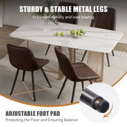 Nalupatio Dining Chairs Set of 2 Modern Upholstered Dining Table Chairs with High Back Ergonomic Leather Dining Room Chairs for Kitchen Living Room Dark Brown