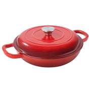 Hawsaiy 3 Quart Enameled Shallow Cast Iron Dutch Oven with Lid, Dual Handles Dutch Pots for Cooking, Stewing, Heavy-Duty & Nonstick, Oven Safe up to 500° F, Works on All Stovetops