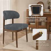 Hawsaiy Dining Chairs Set of 2/4/6, Upholstered Kitchen & Dining Room Chairs with Solid Wood Frame, Curved Back Side Chairs