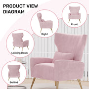 Hawsaiy Mid Century Modern Velvet Accent Chair Set of 1/2, High Back Armchair with Metal Legs, Upholstered Comfy Chair for Living Room and Bedroom