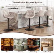 Hawsaiy Bar Stools Set of 2/4, Adjustable Swivel Counter Height Bar Stools with Back, Upholstered Modern Barstools with Diamond Stitching