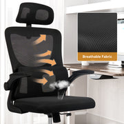 Hawsaiy Ergonomic Office Chair with Breathable Fabric, Adjustable Height, 3D Headrest, Adjustable Armrests, and Spring-Loaded Lumbar Support
