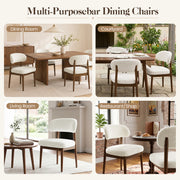 Hawsaiy Dining Chairs Set of 2/4/6, Upholstered Kitchen & Dining Room Chairs with Solid Wood Frame, Curved Back Side Chairs