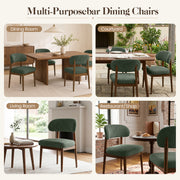 Hawsaiy Dining Chairs Set of 2/4/6, Upholstered Kitchen & Dining Room Chairs with Solid Wood Frame, Curved Back Side Chairs