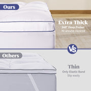 Hawsaiy Mattress Topper Extra Thick Mattress Pad Cover for Back Pain,Cooling Mattress Protector with 8-21 Inch Deep Pocket,Overfilled Down Alternative Filling