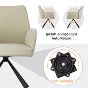 Hawsaiy Modern Swivel Office Chair with Adjustable Height, Removable Backrest, and Soft Sponge Seat