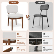 Hawsaiy Wooden Dining Chairs Set of 2/4/6, Boucle Upholstered Dining Room Chairs with Solid Wood Legs, Mid Century Modern Kitchen Chairs, Farmhouse Side Chairs with Back for Dining Room