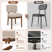Hawsaiy Wooden Dining Chairs Set of 2/4/6, Boucle Upholstered Dining Room Chairs with Solid Wood Legs, Mid Century Modern Kitchen Chairs, Farmhouse Side Chairs with Back for Dining Room