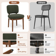 Hawsaiy Wooden Dining Chairs Set of 2/4/6, Boucle Upholstered Dining Room Chairs with Solid Wood Legs, Mid Century Modern Kitchen Chairs, Farmhouse Side Chairs with Back for Dining Room