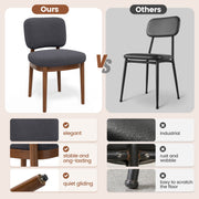 Hawsaiy Wooden Dining Chairs Set of 2/4/6, Boucle Upholstered Dining Room Chairs with Solid Wood Legs, Mid Century Modern Kitchen Chairs, Farmhouse Side Chairs with Back for Dining Room