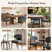 Hawsaiy Dining Chairs Set of 2/4/6, Upholstered Kitchen & Dining Room Chairs with Solid Wood Frame, Curved Back Side Chairs