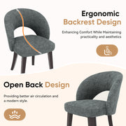 Hawsaiy Upholstered Dining Chairs Set of 2/4/6, Mid Century Modern Dining Chairs with Solid Wood Legs, Curved Back Kitchen Chairs, Farmhouse Side Chairs for Dining Room