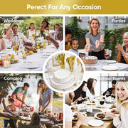 Hawsaiy 350 Pieces Silver Disposable Plastic Plates for 50 Guests