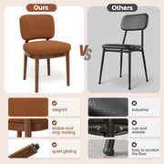 Hawsaiy Wooden Dining Chairs Set of 2/4/6, Boucle Upholstered Dining Room Chairs with Solid Wood Legs, Mid Century Modern Kitchen Chairs, Farmhouse Side Chairs with Back for Dining Room