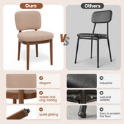 Hawsaiy Wooden Dining Chairs Set of 2/4/6, Boucle Upholstered Dining Room Chairs with Solid Wood Legs, Mid Century Modern Kitchen Chairs, Farmhouse Side Chairs with Back for Dining Room