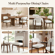 Hawsaiy Dining Chairs Set of 2/4/6, Upholstered Kitchen & Dining Room Chairs with Solid Wood Frame, Curved Back Side Chairs