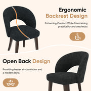 Hawsaiy Upholstered Dining Chairs Set of 2/4/6, Mid Century Modern Dining Chairs with Solid Wood Legs, Curved Back Kitchen Chairs, Farmhouse Side Chairs for Dining Room