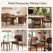 Hawsaiy Dining Chairs Set of 2/4/6, Upholstered Kitchen & Dining Room Chairs with Solid Wood Frame, Curved Back Side Chairs