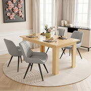 Hawsaiy Extendable Dining Table Set for 6, Upholstered Dining Chairs, Farmhouse Kitchen Dining Room Set, Hidden Leaf Dining Table Seats 6-8
