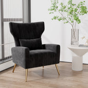 Hawsaiy Mid Century Modern Velvet Accent Chair Set of 1/2, High Back Armchair with Metal Legs, Upholstered Comfy Chair for Living Room and Bedroom