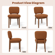 Hawsaiy Wooden Dining Chairs Set of 2/4/6, Boucle Upholstered Dining Room Chairs with Solid Wood Legs, Mid Century Modern Kitchen Chairs, Farmhouse Side Chairs with Back for Dining Room