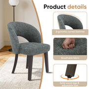 Hawsaiy Upholstered Dining Chairs Set of 2/4/6, Mid Century Modern Dining Chairs with Solid Wood Legs, Curved Back Kitchen Chairs, Farmhouse Side Chairs for Dining Room