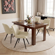 Hawsaiy Extendable Dining Table Set for 6, Upholstered Dining Chairs, Farmhouse Kitchen Dining Room Set, Hidden Leaf Dining Table Seats 6-8