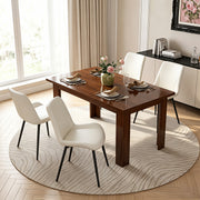 Hawsaiy Extendable Dining Table Set for 4, PU Leather Dining Chairs, Farmhouse Kitchen Dining Room Set, Hidden Leaf Dining Table Seats 6-8
