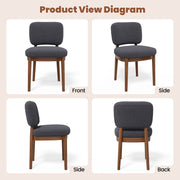 Hawsaiy Wooden Dining Chairs Set of 2/4/6, Boucle Upholstered Dining Room Chairs with Solid Wood Legs, Mid Century Modern Kitchen Chairs, Farmhouse Side Chairs with Back for Dining Room