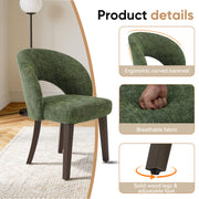 Hawsaiy Upholstered Dining Chairs Set of 2/4/6, Mid Century Modern Dining Chairs with Solid Wood Legs, Curved Back Kitchen Chairs, Farmhouse Side Chairs for Dining Room