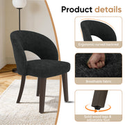 Hawsaiy Upholstered Dining Chairs Set of 2/4/6, Mid Century Modern Dining Chairs with Solid Wood Legs, Curved Back Kitchen Chairs, Farmhouse Side Chairs for Dining Room