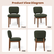 Hawsaiy Wooden Dining Chairs Set of 2/4/6, Boucle Upholstered Dining Room Chairs with Solid Wood Legs, Mid Century Modern Kitchen Chairs, Farmhouse Side Chairs with Back for Dining Room