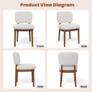 Hawsaiy Wooden Dining Chairs Set of 2/4/6, Boucle Upholstered Dining Room Chairs with Solid Wood Legs, Mid Century Modern Kitchen Chairs, Farmhouse Side Chairs with Back for Dining Room
