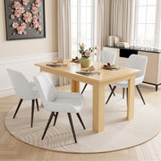 Hawsaiy Extendable Dining Table Set for 6, Upholstered Dining Chairs, Farmhouse Kitchen Dining Room Set, Hidden Leaf Dining Table Seats 6-8
