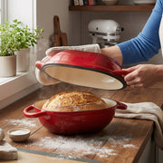 Hawsaiy 2 QT Oval Dutch Oven for Bread Baking, Enameled Cast Iron Bread Pot with Lid & Heat-Resistant Oven Mitts