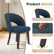 Hawsaiy Upholstered Dining Chairs Set of 2/4/6, Mid Century Modern Dining Chairs with Solid Wood Legs, Curved Back Kitchen Chairs, Farmhouse Side Chairs for Dining Room