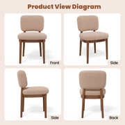 Hawsaiy Wooden Dining Chairs Set of 2/4/6, Boucle Upholstered Dining Room Chairs with Solid Wood Legs, Mid Century Modern Kitchen Chairs, Farmhouse Side Chairs with Back for Dining Room