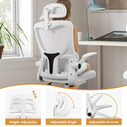 Hawsaiy Ergonomic Office Chair with Breathable Fabric, Adjustable Height, 3D Headrest, Adjustable Armrests, and Spring-Loaded Lumbar Support