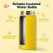 Hawsaiy 12oz Insulated Kids Water Bottle with Double Drinking Lids, Stainless Steel Water Bottle for School & Outdoor