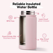 Hawsaiy 12oz Insulated Kids Water Bottle with Double Drinking Lids, Stainless Steel Water Bottle for School & Outdoor